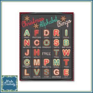 Christmas Alphabet Bingo