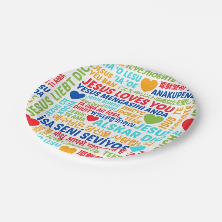 "Jesus Loves You" Languages Paper Plate - Image 2