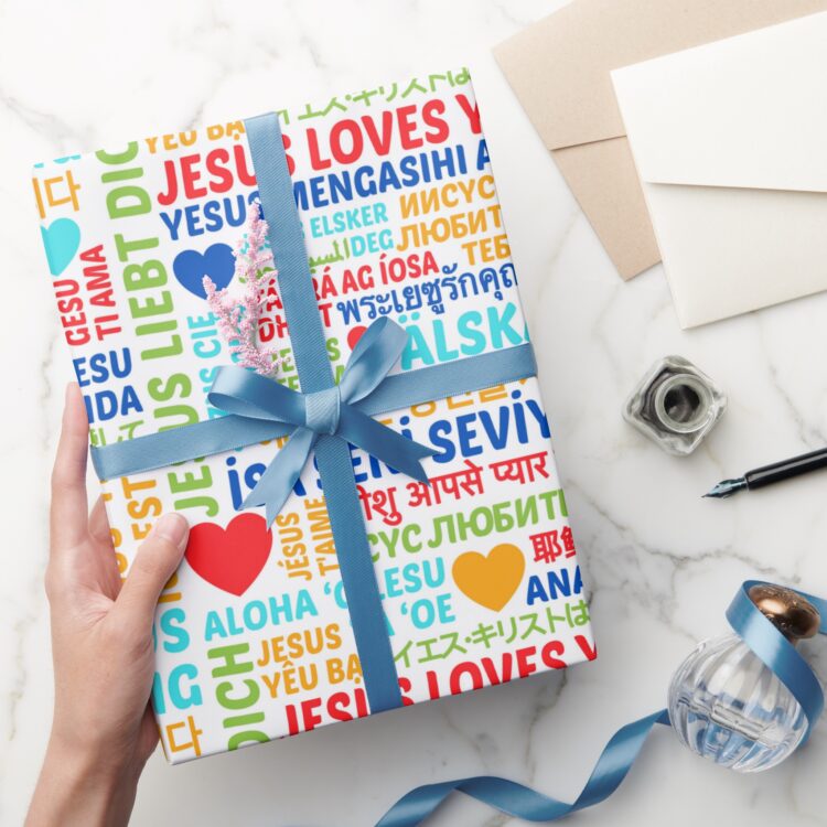 "Jesus Loves You" Languages Wrapping Paper - Image 3