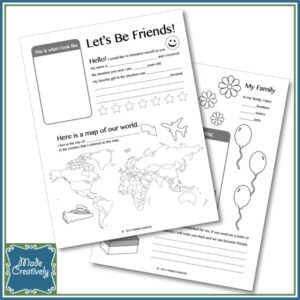 "About Me" Shoebox Coloring Pages
