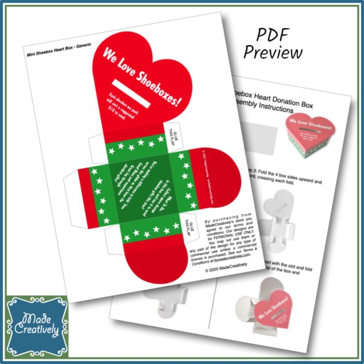 Mini Shoebox Heart Donation Box - Image 3