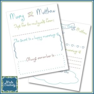 Newlywed Tip Cards