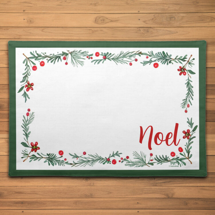 Noel Floral Christmas Placemat - Image 2