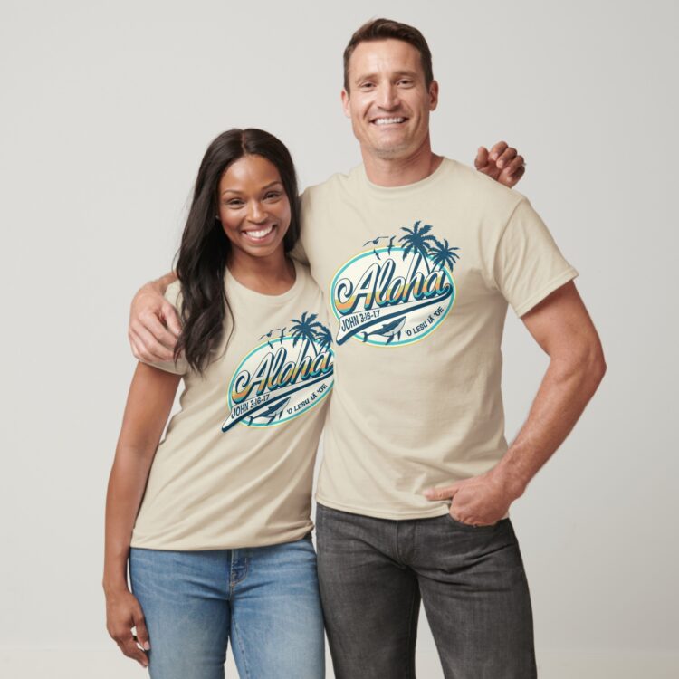 Retro "Jesus Loves You" Hawaiian T-Shirt - Image 2