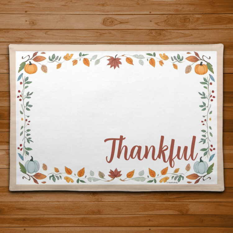 Thankful Floral Thanksgiving Placemat - Image 3