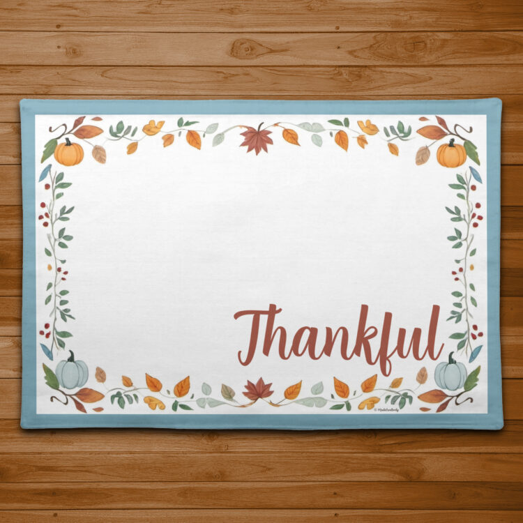 Thankful Floral Thanksgiving Placemat - Image 2