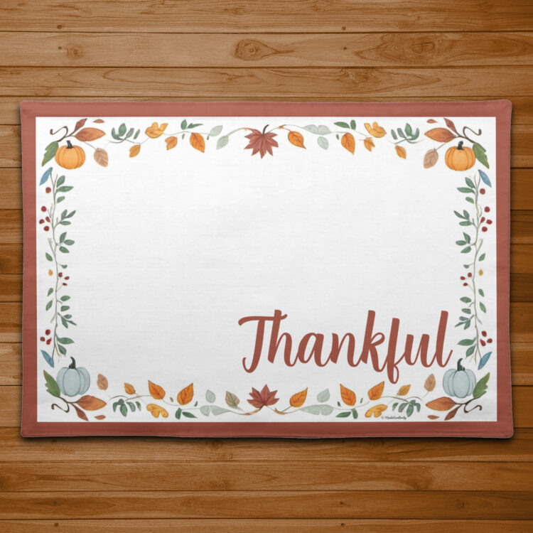 Thankful Floral Thanksgiving Placemat - Image 4