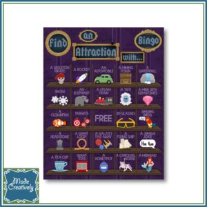 Theme Park Attractions Bingo