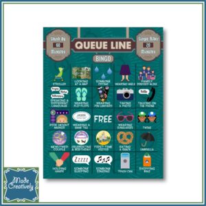 Theme Park Queue Line Bingo