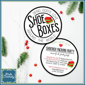 Vintage Shoebox Party Round Invite