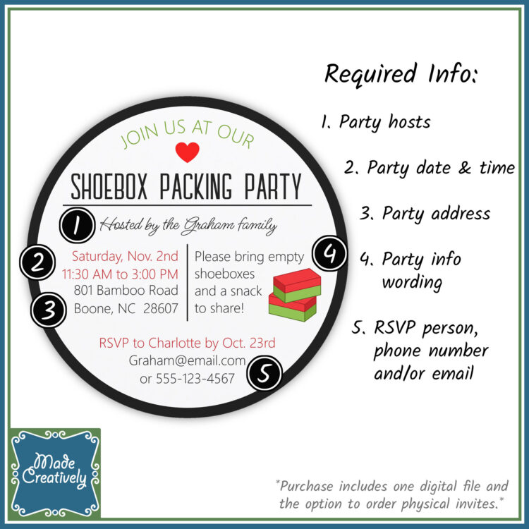 Vintage Shoebox Party Round Invite - Image 3