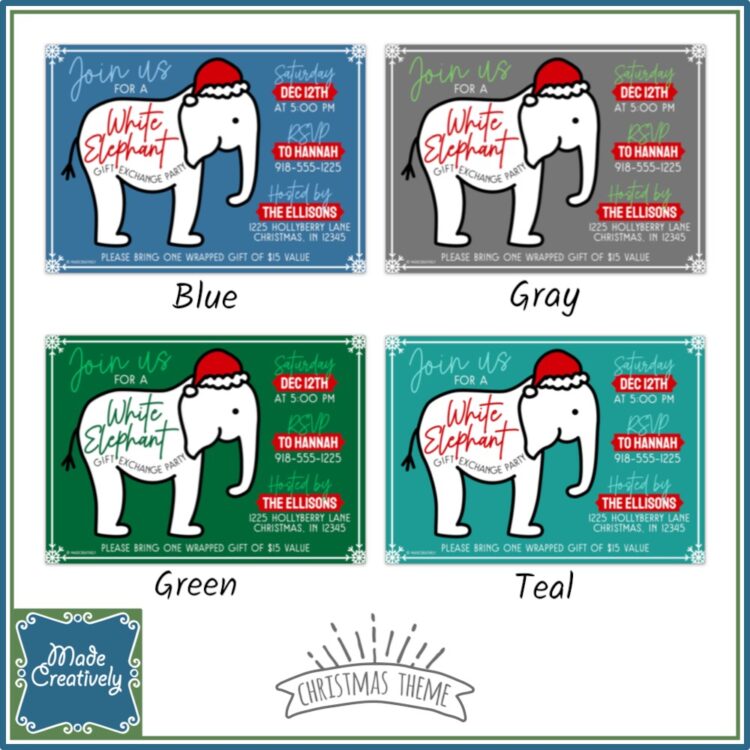White Elephant Christmas Party Invitation - Image 4