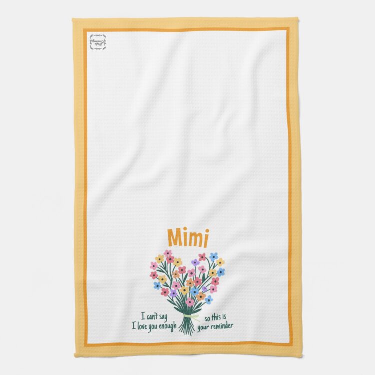 Love You Reminder Kitchen Towel - Bouquet - Image 2