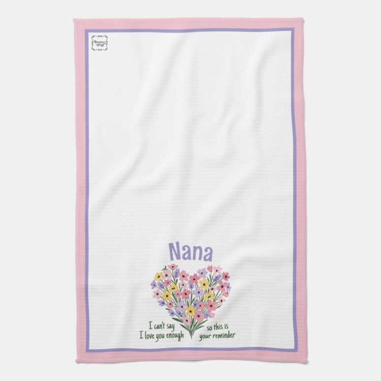 Love You Reminder Kitchen Towel - Floral - Image 4