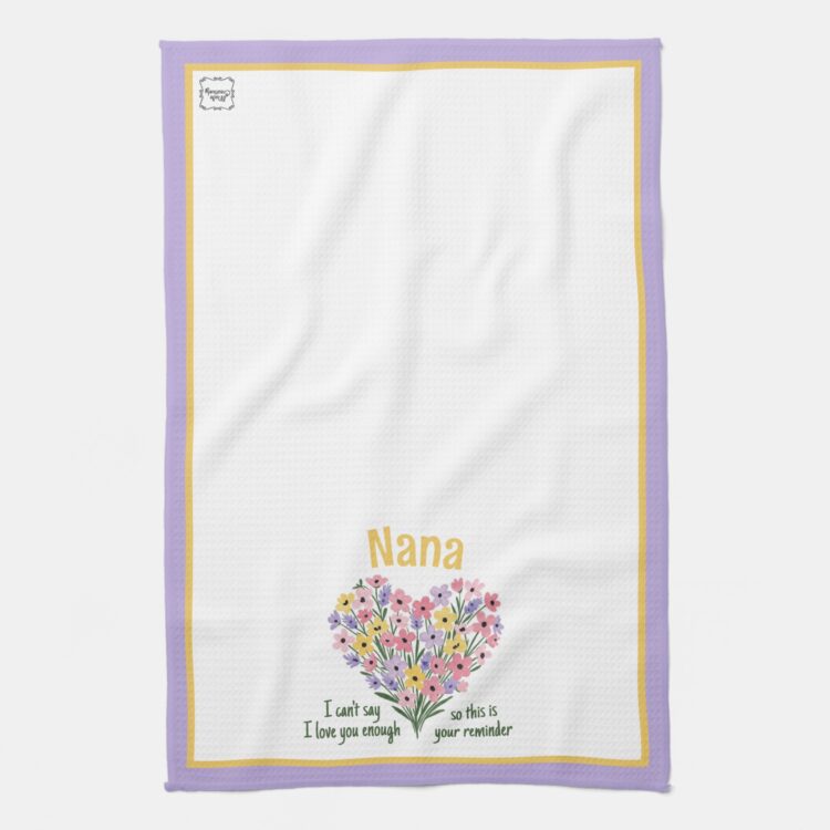 Love You Reminder Kitchen Towel - Floral - Image 3