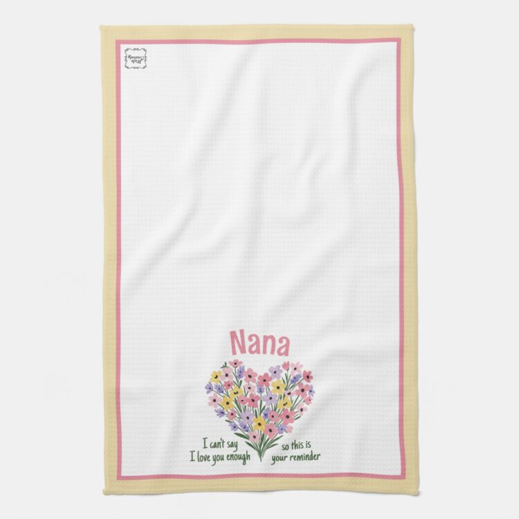 Love You Reminder Kitchen Towel - Floral - Image 2