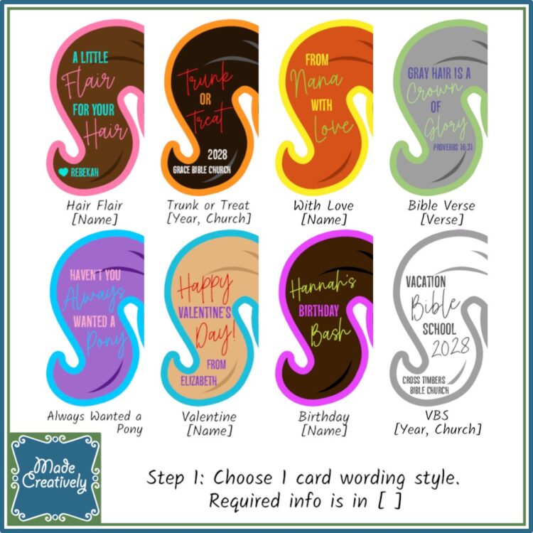 Girl's Hairdo Accessory Cards - Image 3