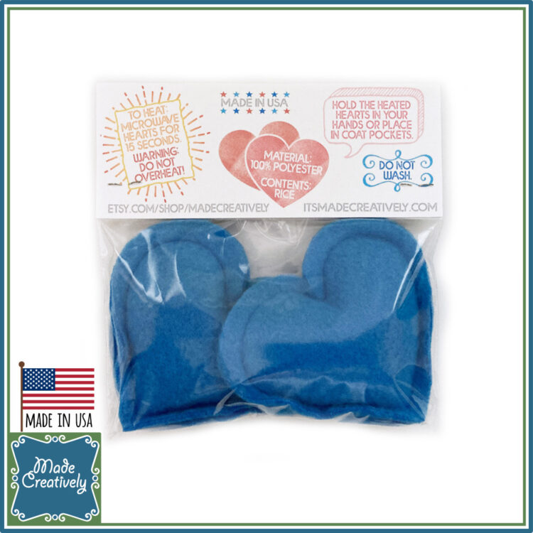 Heart-Shaped Hand Warmers - Blue - Image 2