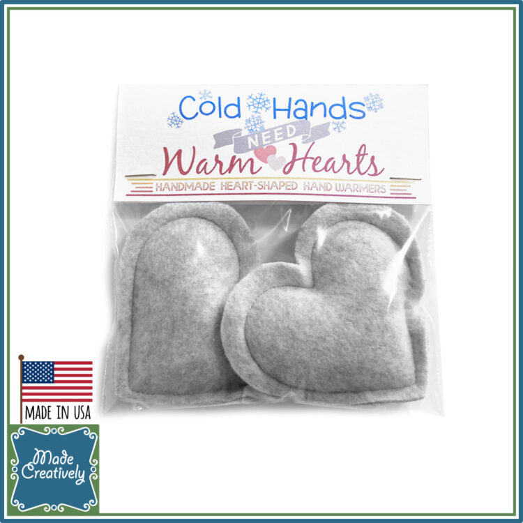 Heart-Shaped Hand Warmers - Gray