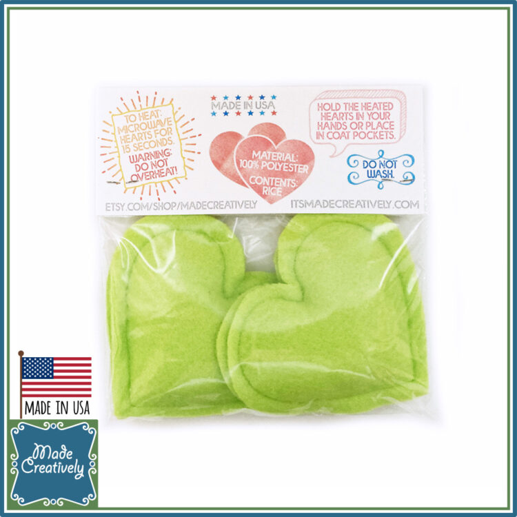 Heart-Shaped Hand Warmers - Green - Image 2