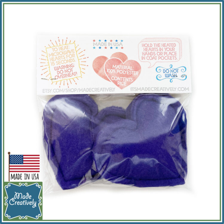 Heart-Shaped Hand Warmers - Purple - Image 2