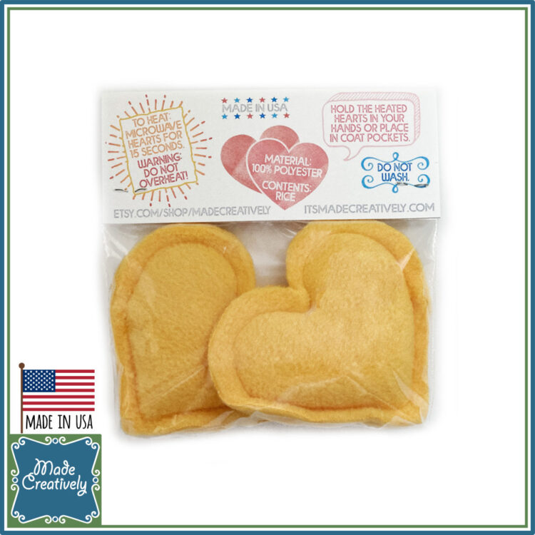 Heart-Shaped Hand Warmers - Yellow - Image 2