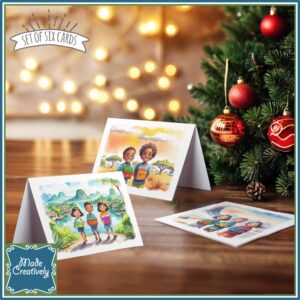 'Living Water'color Greeting Cards: Shoebox Kids