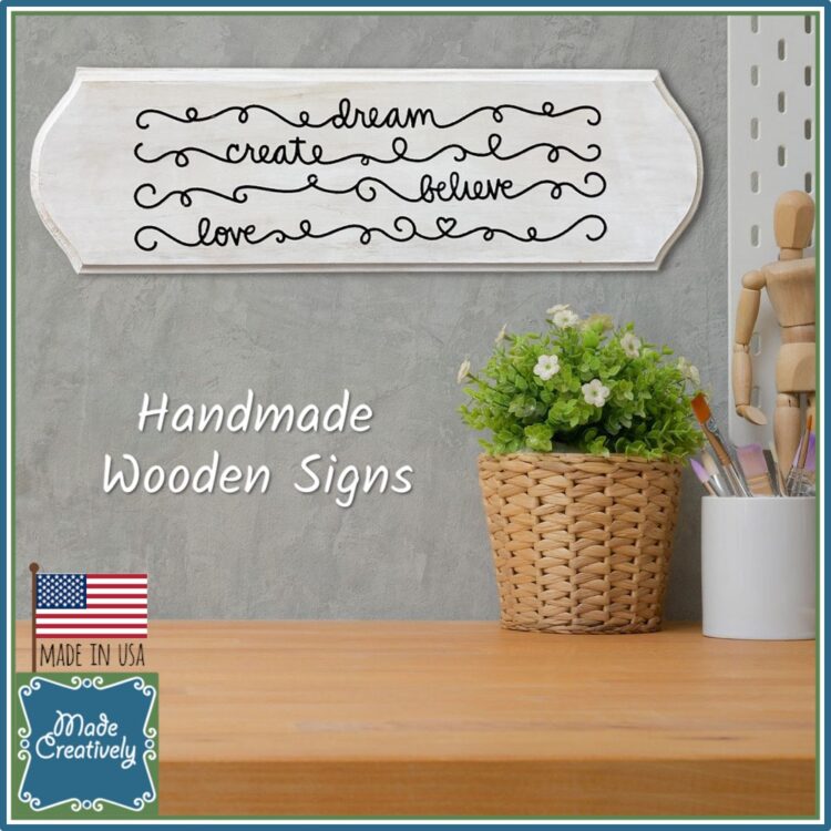 Farmhouse-Style Wooden Creativity Sign - Image 4