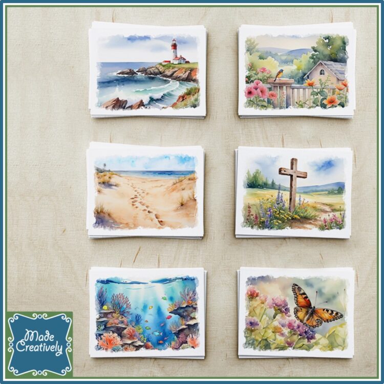 'Living Water'color Greeting Cards: Hymns - Image 4