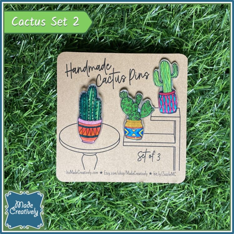 Handmade Pins - Cactus / Butterfly - Image 8