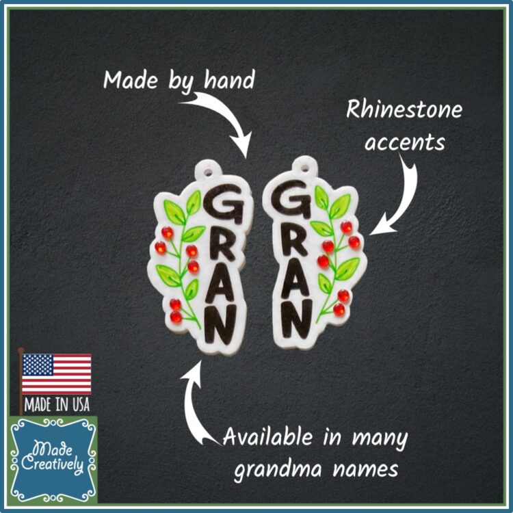 Rhinestone Floral Earrings - Image 3