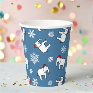 White Elephant Christmas Paper Cup