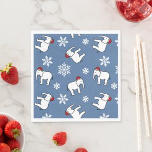 White Elephant Christmas Paper Napkin