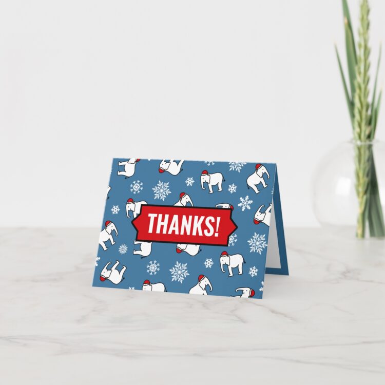 White Elephant Christmas Thank You Card