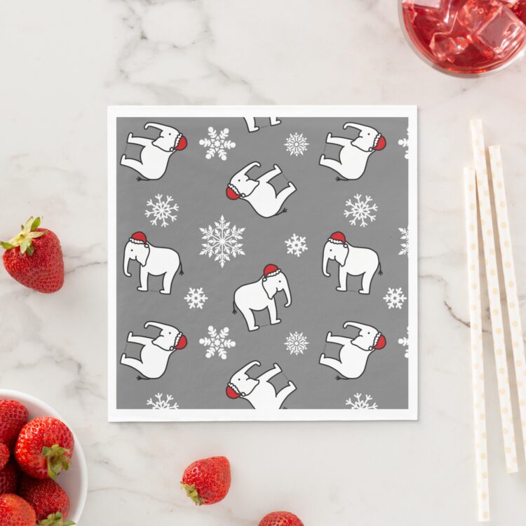 White Elephant Christmas Paper Napkin - Image 4