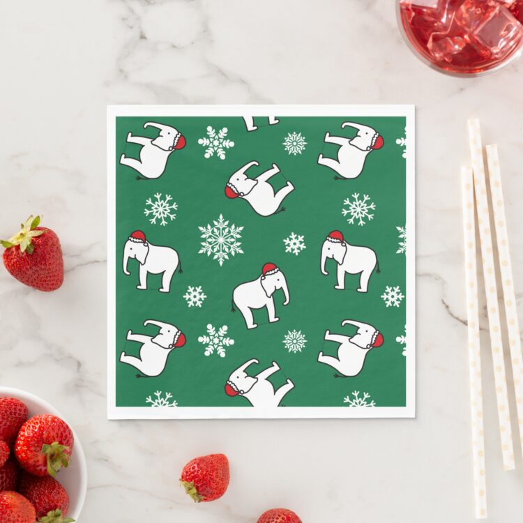 White Elephant Christmas Paper Napkin - Image 2