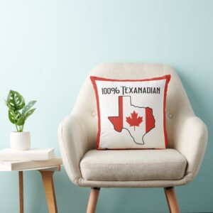 100% Texanadian Throw Pillow