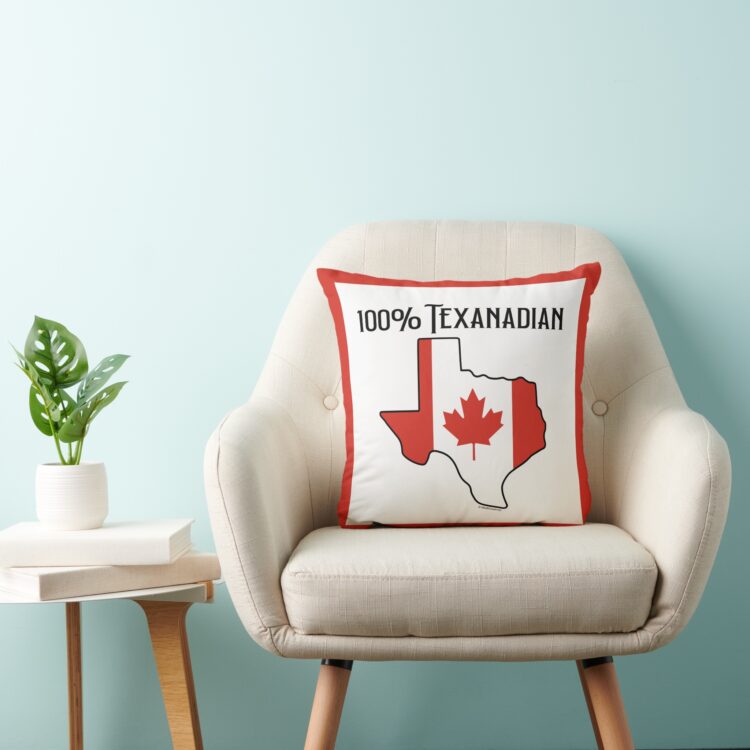 100% Texanadian Throw Pillow